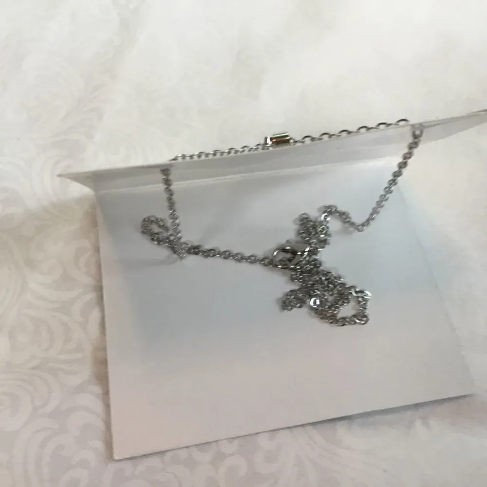 EFFY Brand Silvertone Necklace w/Red Stone